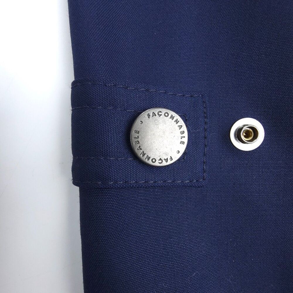 NEW Faconnable Wool Parka Trench Coat Hooded Jacket Quiet Luxury Large Navy Blue - Picture 9 of 14